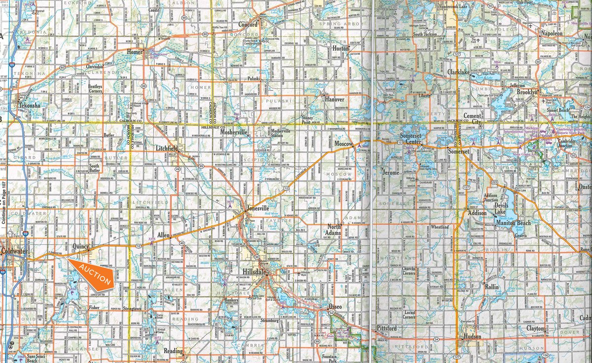 Area map - FARM EQUIPMENT AUCTION IN BRANCH COUNTY, MICHIGAN